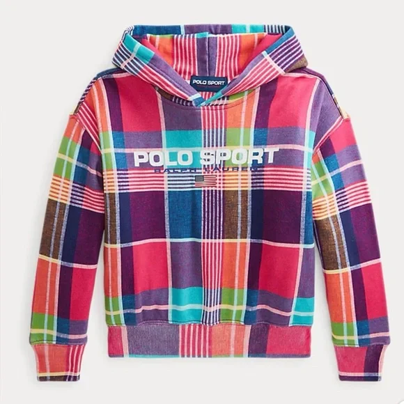 Polo Ralph Lauren Polo Sport Logo Plaid Men Hoodie Size Large Multicolored - Picture 13 of 13